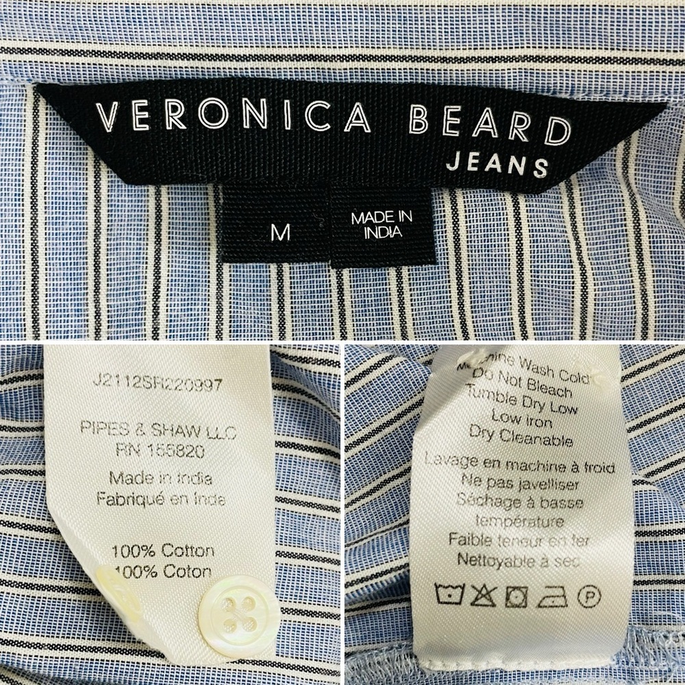 VERONICA BEARD Jemila Tiered Cotton Mini Shirt Dress - Picture 14 of 15